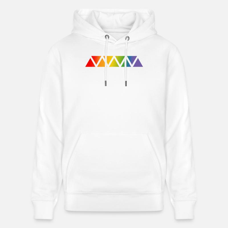 Triangle arc-en-ciel - Sweat à capuche bio CRUISER Stanley/Stella Unisexe - blanc