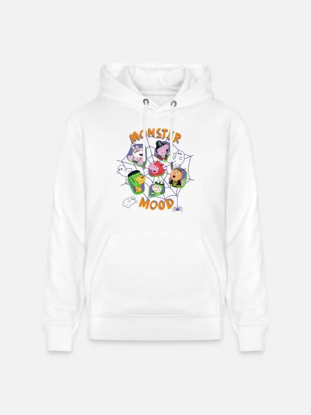 Peppa Pig Ontwerp Monster Mood Halloween - Stanley/Stella Uniseks bio-hoodie CRUISER  - wit