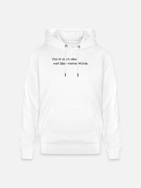far beyond my dignity - Stanley/Stella CRUISER Unisex Organic Hoodie - white
