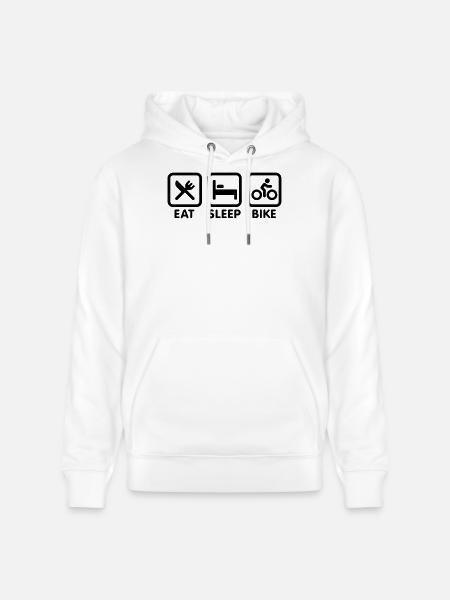 Eat sleep bike - Stanley/Stella CRUISER Unisex Organic Hoodie - white