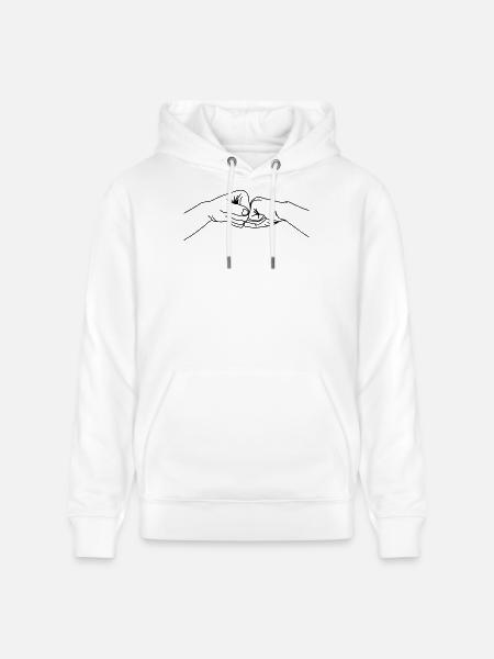 Hand gesture, collaboration, teamwork - Stanley/Stella CRUISER Unisex Organic Hoodie - white