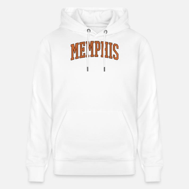 Memphis Varsity Arc Logo - Stanley/Stella Unisex Bio-Hoodie CRUISER  - Weiß