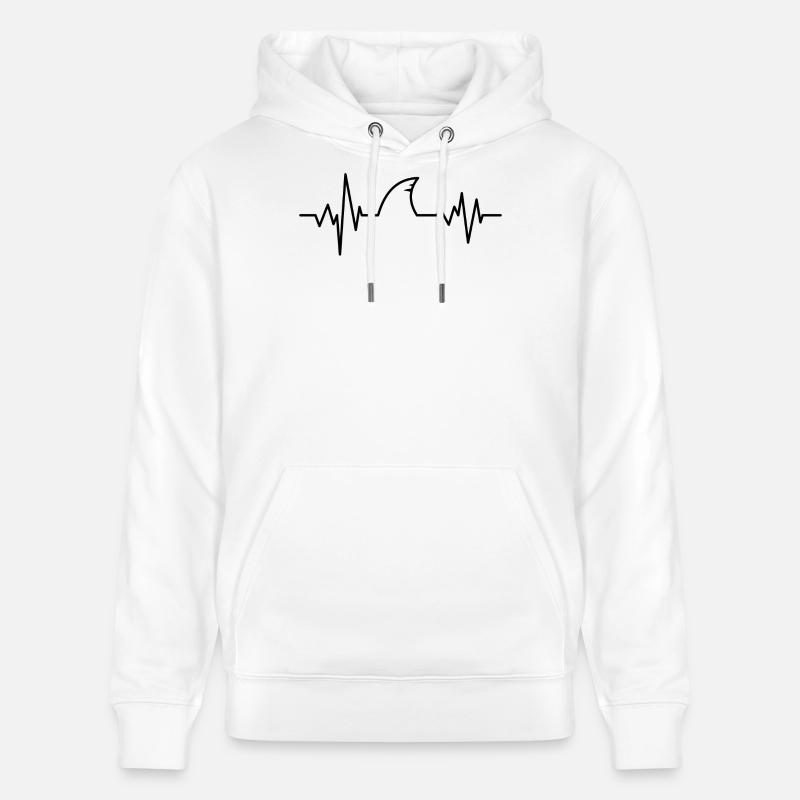 Battement de cœur aileron de requin - Sweat à capuche bio CRUISER Stanley/Stella Unisexe - blanc