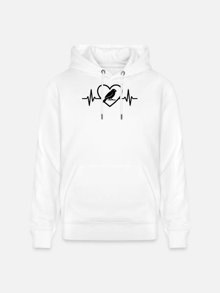Canary Heart - Stanley/Stella CRUISER Unisex Organic Hoodie - white