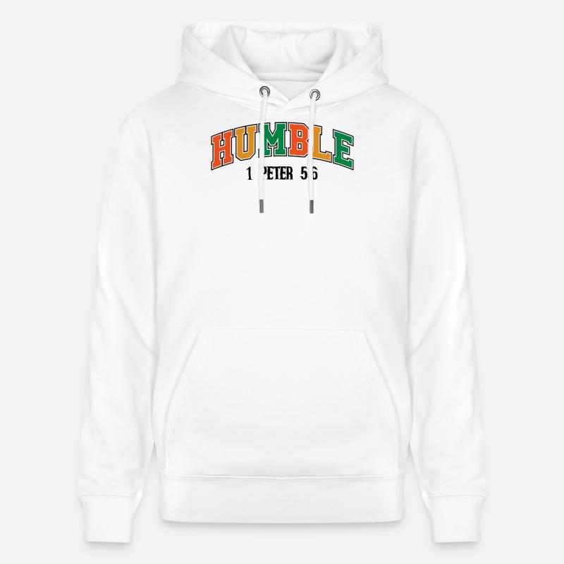 Humble texte arc-en-ciel incurvé - Sweat à capuche bio CRUISER Stanley/Stella Unisexe - blanc