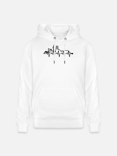 Koeln_skyline_herzschlag - Stanley/Stella CRUISER Unisex Organic Hoodie - white