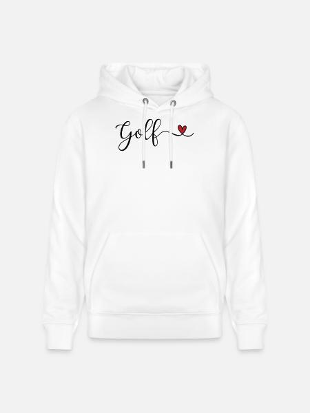 Golf Design mit Herz - Stanley/Stella Unisex Bio-Hoodie CRUISER  - Weiß