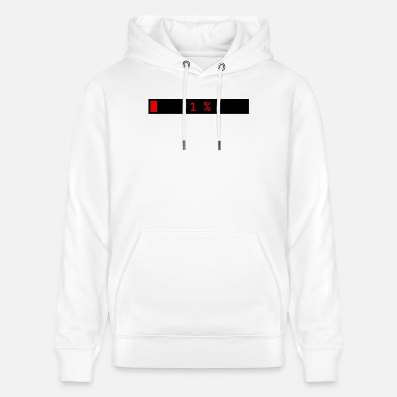 Rectangle loading bar Black Red 1% - Stanley/Stella CRUISER Unisex Organic Hoodie - white