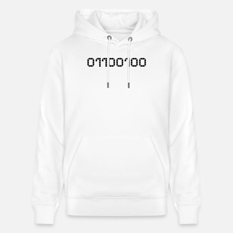 Notation binaire - 100 - Sweat à capuche bio CRUISER Stanley/Stella Unisexe - blanc