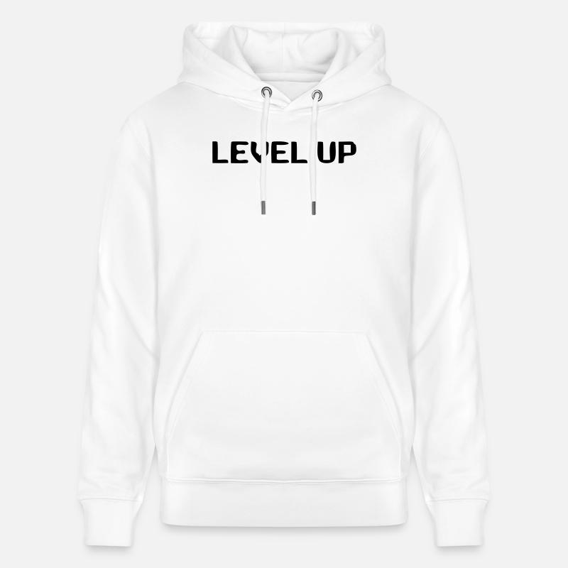 Niveau de lettrage 8 bits - Sweat à capuche bio CRUISER Stanley/Stella Unisexe - blanc