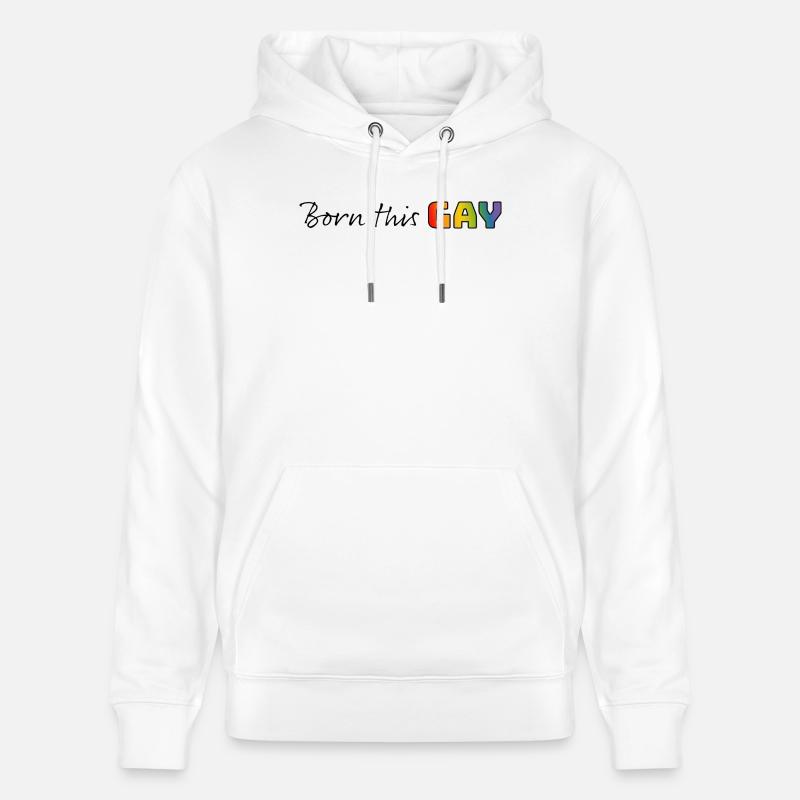 Rainbow né ce gay - Sweat à capuche bio CRUISER Stanley/Stella Unisexe - blanc