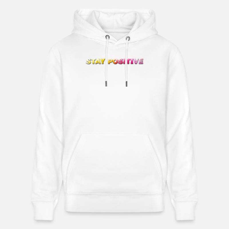 Restez positif - Sweat à capuche bio CRUISER Stanley/Stella Unisexe - blanc