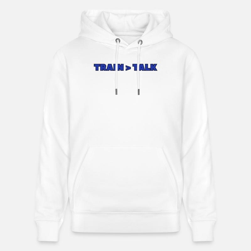 Train > Talk – Gym & Fighter Mindset Design - Sweat à capuche bio CRUISER Stanley/Stella Unisexe - blanc