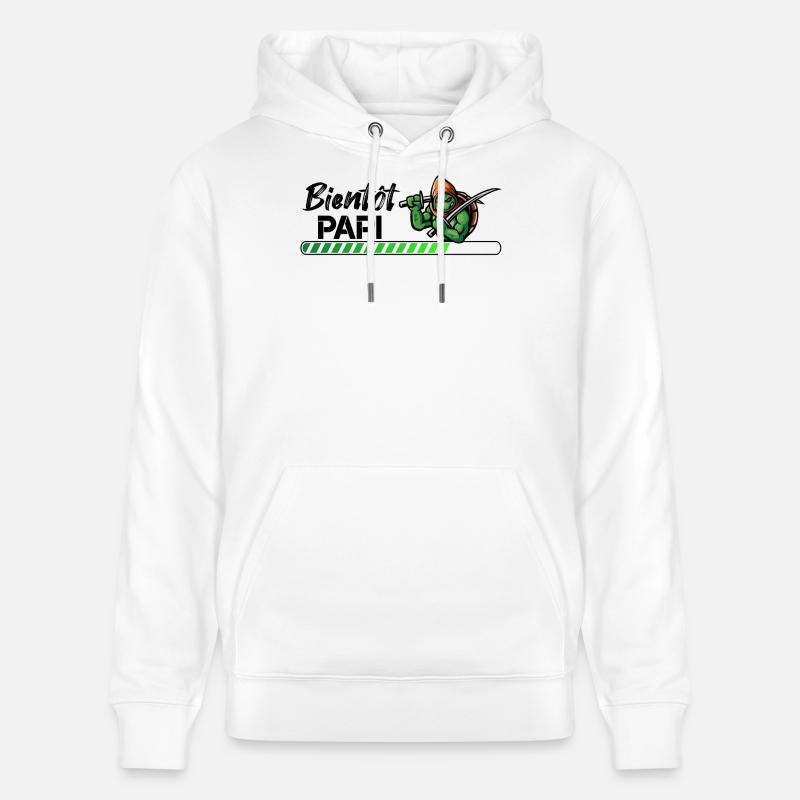 Bientôt papi ninja - Sweat à capuche bio CRUISER Stanley/Stella Unisexe - blanc