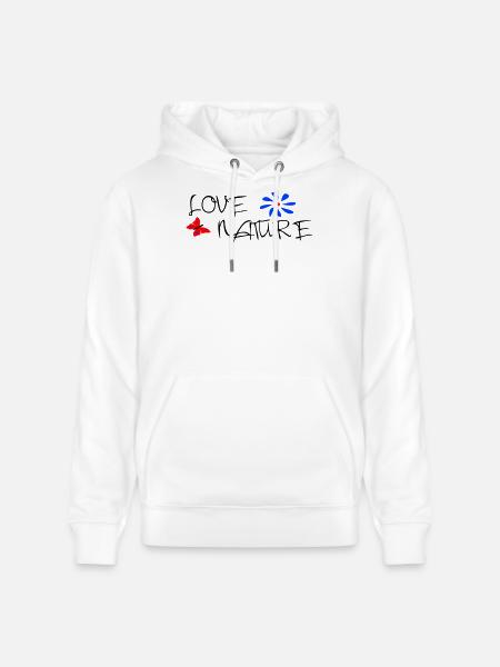 Nature, Butterfly, Love - Stanley/Stella CRUISER Unisex Organic Hoodie - white