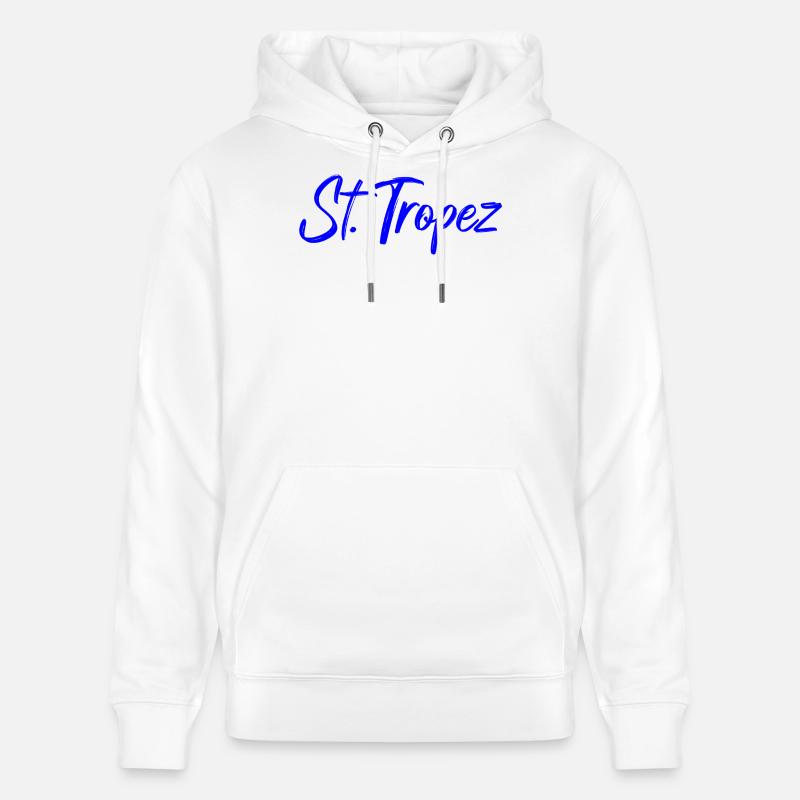 St Tropez Küstenflair Blau Script - Stanley/Stella Unisex Bio-Hoodie CRUISER - Weiß