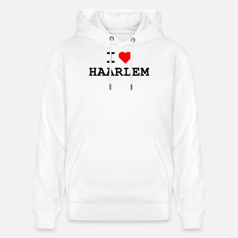 Ich liebe Haarlem - J’adore Haarlem - Sweat à capuche bio CRUISER Stanley/Stella Unisexe - blanc