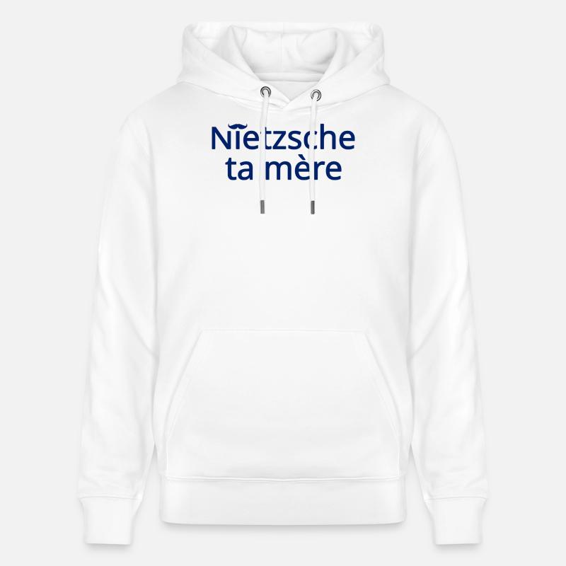 Nietzsche ta mère Bleu - Sweat à capuche bio CRUISER Stanley/Stella Unisexe - blanc