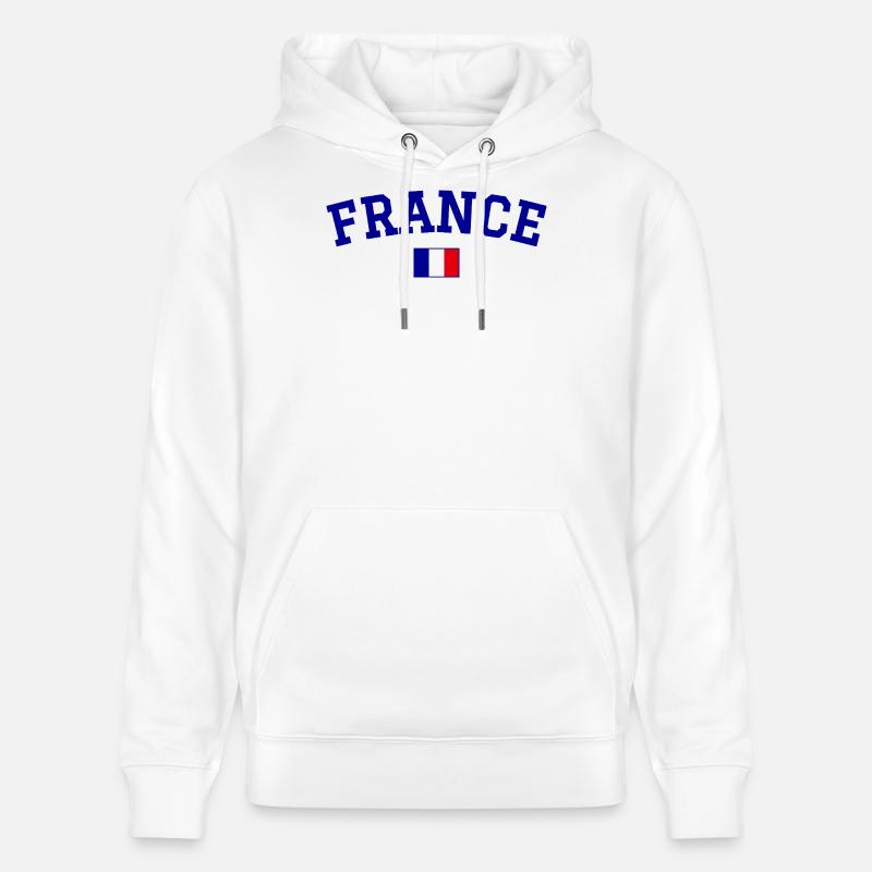 Drapeau français Bleu - Sweat à capuche bio CRUISER Stanley/Stella Unisexe - blanc