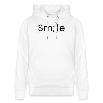 Remember to smile - Stanley/Stella CRUISER Unisex Organic Hoodie - white - Front - Alina (178cm) & Michal (187cm)