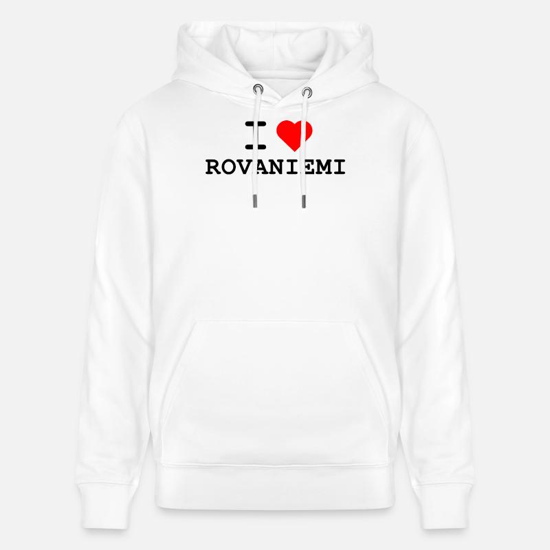 Ich liebe Rovaniemi - J’adore Rovaniemi - Sweat à capuche bio CRUISER Stanley/Stella Unisexe - blanc