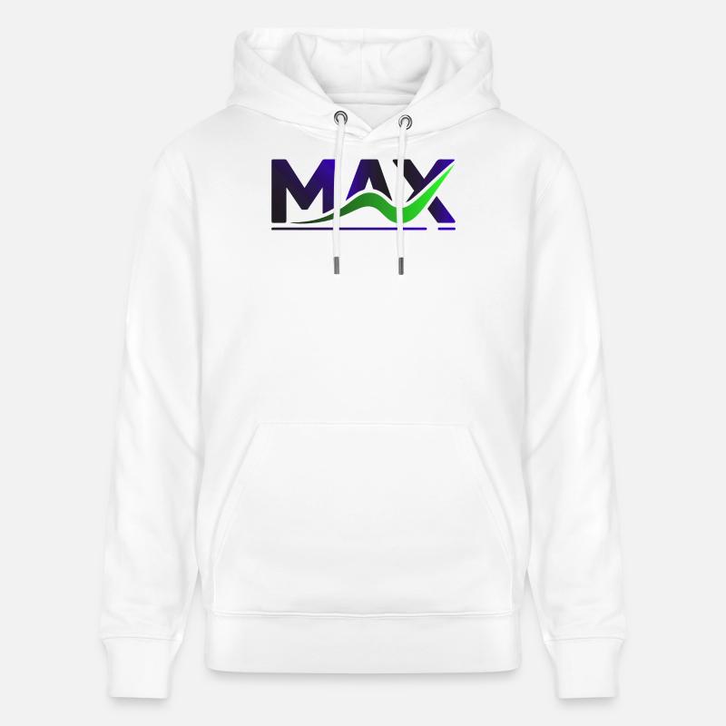 MAX Wave Gradient Logo Tee - Stanley/Stella CRUISER Unisex Organic Hoodie - white