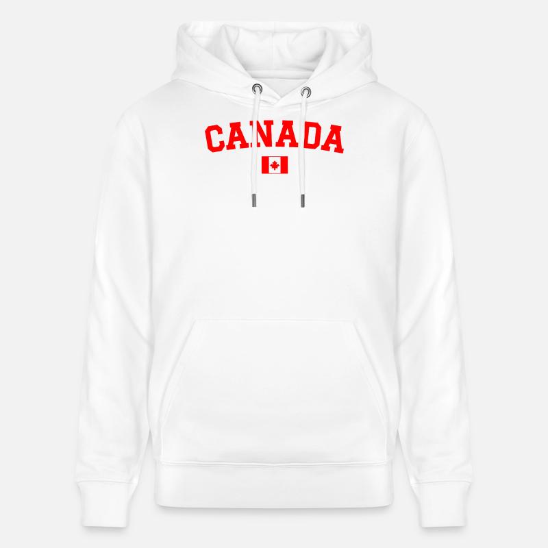 Drapeau du Canada Rouge - Sweat à capuche bio CRUISER Stanley/Stella Unisexe - blanc