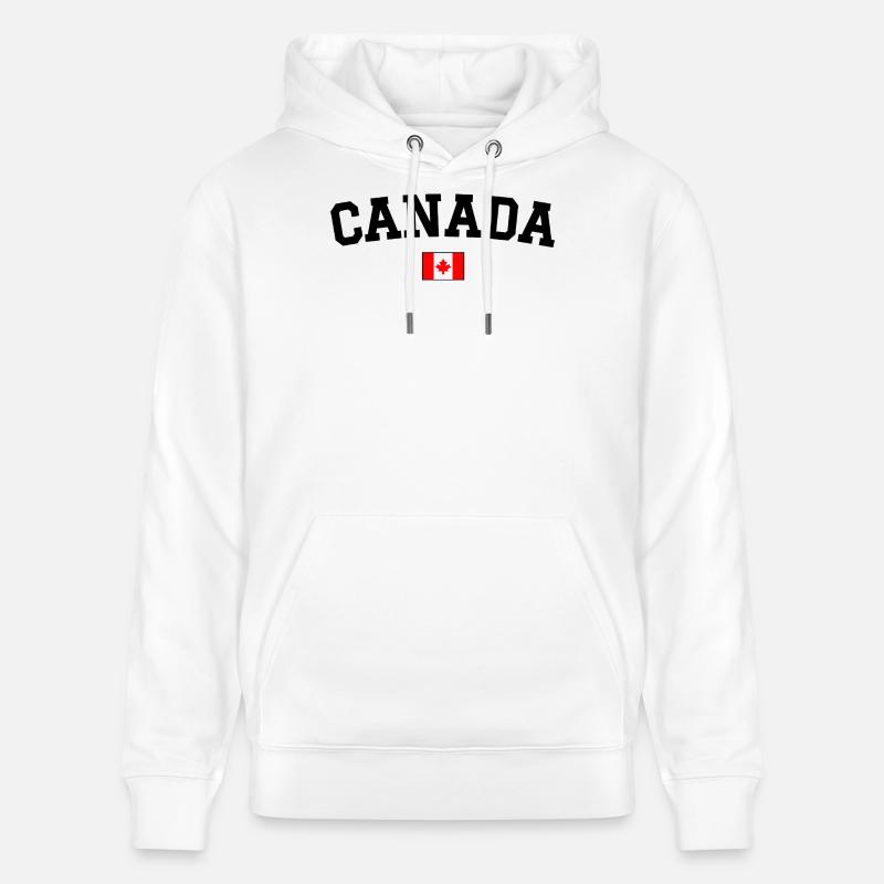 Drapeau du Canada Noir - Sweat à capuche bio CRUISER Stanley/Stella Unisexe - blanc