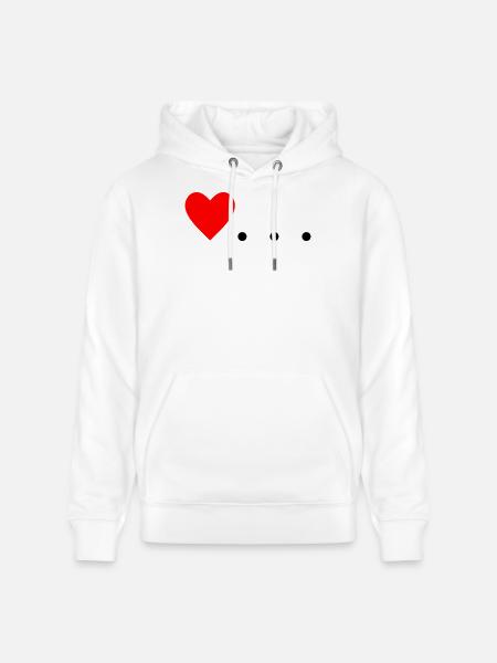 Heart with Three Dots – Symbol Design - Stanley/Stella CRUISER Unisex Organic Hoodie - white