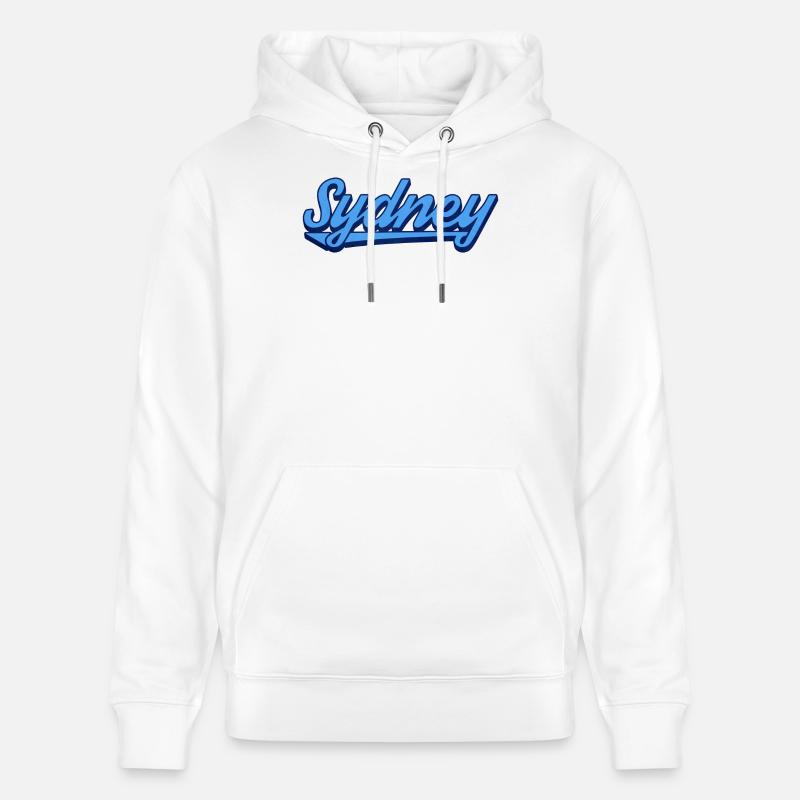 Sydney Ocean Script Logo - Stanley/Stella Unisex Bio-Hoodie CRUISER  - Weiß