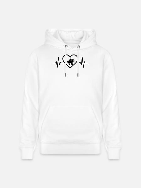 Reiten Pferd Herz - Stanley/Stella Unisex Bio-Hoodie CRUISER  - Weiß