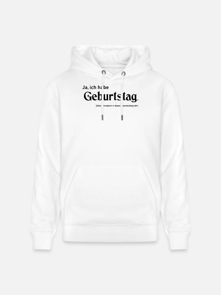 Yes Birthday - Stanley/Stella CRUISER Unisex Organic Hoodie - white
