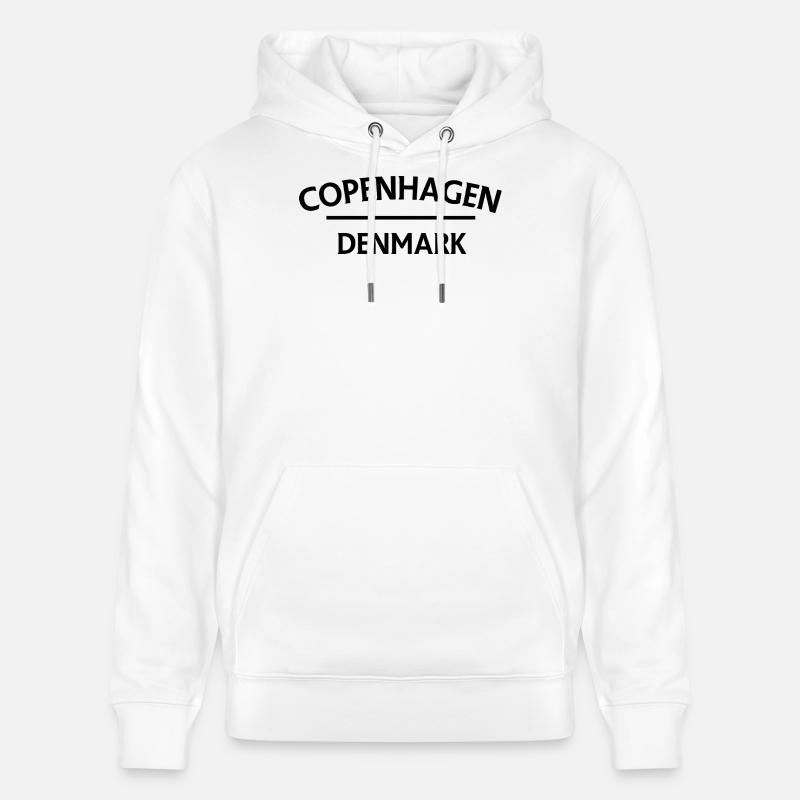 Copenhague – Danemark Textdesign - Sweat à capuche bio CRUISER Stanley/Stella Unisexe - blanc
