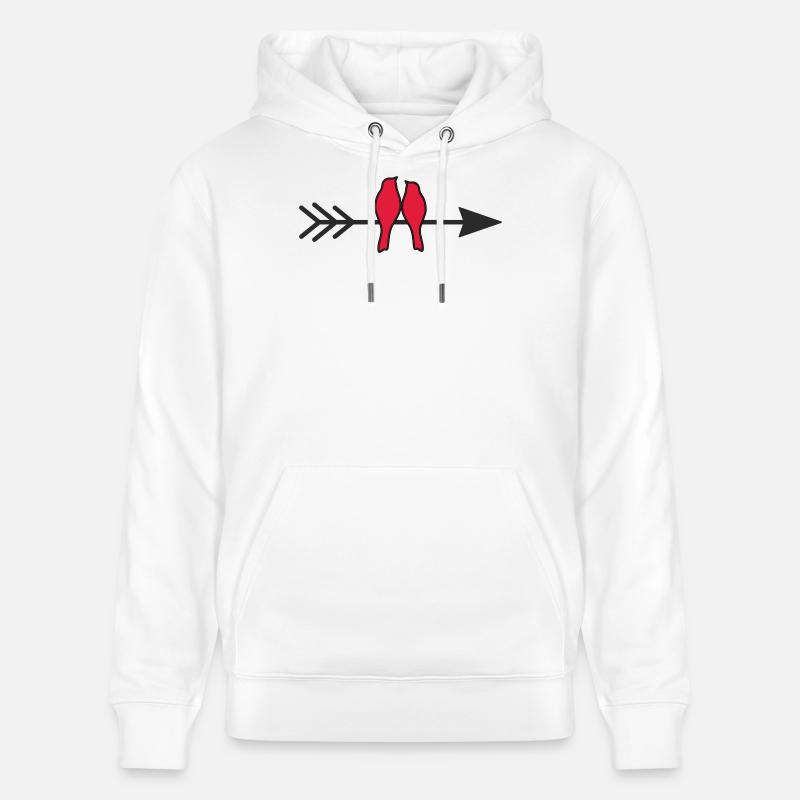 Oiseaux amoureux - Sweat à capuche bio CRUISER Stanley/Stella Unisexe - blanc