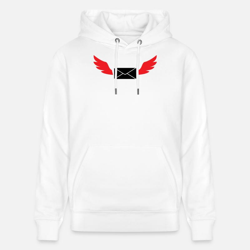 Courrier express enveloppe ailée poste - Sweat à capuche bio CRUISER Stanley/Stella Unisexe - blanc
