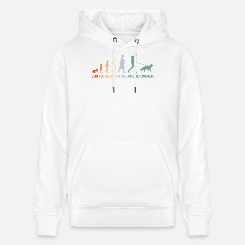 Evolution Schäferhund Besitzer - Stanley/Stella Unisex Bio-Hoodie CRUISER  - Weiß