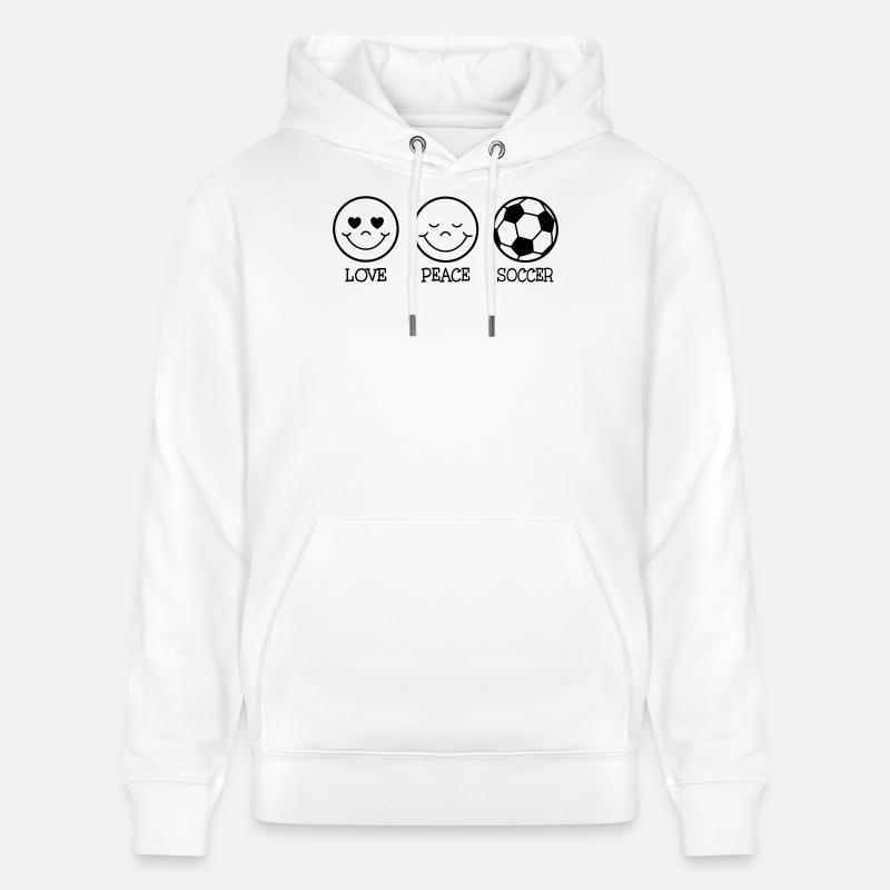 Love Peace Soccer - Sweat à capuche bio CRUISER Stanley/Stella Unisexe - blanc