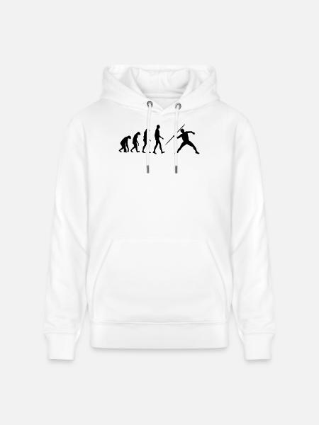 Javelin Throw Thrower Lancer de Javelot Speerwurf - Stanley/Stella CRUISER Unisex Organic Hoodie - white