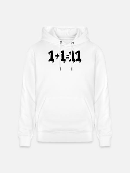 1 plus 1 égal 11 - Sweat à capuche bio CRUISER Stanley/Stella Unisexe - blanc