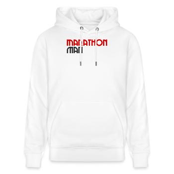 Marathon Man - Running - Joggen - Laufen Ausdauer - Stanley/Stella Unisex Bio-Hoodie CRUISER  - Weiß - Vorne - Alina (178cm) & Michal (187cm)