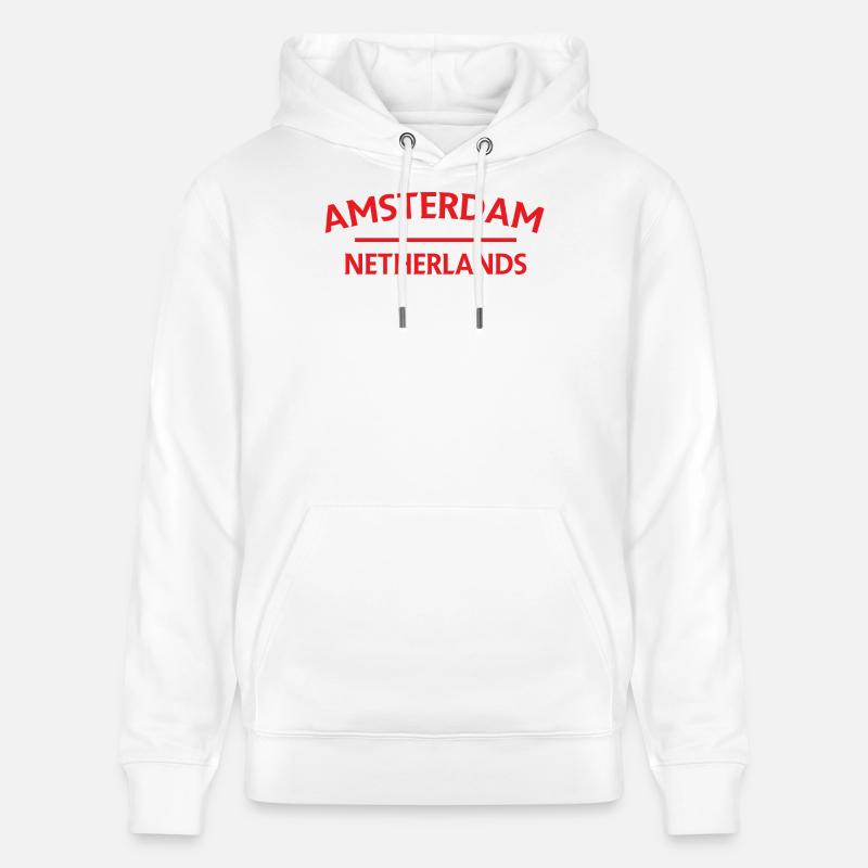 Textdesign Amsterdam – Pays-Bas - Sweat à capuche bio CRUISER Stanley/Stella Unisexe - blanc