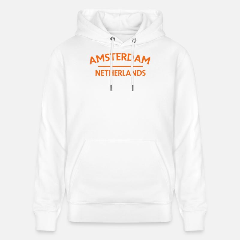 Textdesign Amsterdam – Pays-Bas - Sweat à capuche bio CRUISER Stanley/Stella Unisexe - blanc