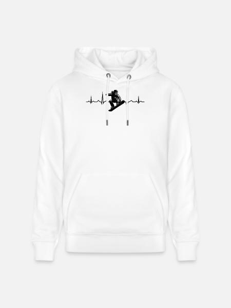 Snowboard motif with recognition value - Stanley/Stella CRUISER Unisex Organic Hoodie - white