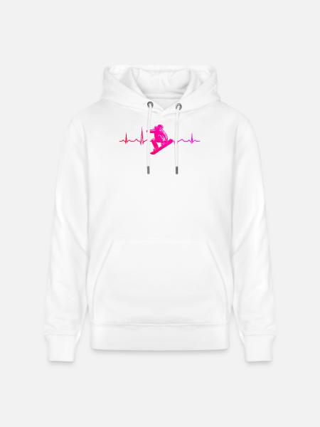 Klare Snowboard Botschaft - Stanley/Stella Unisex Bio-Hoodie CRUISER - Weiß