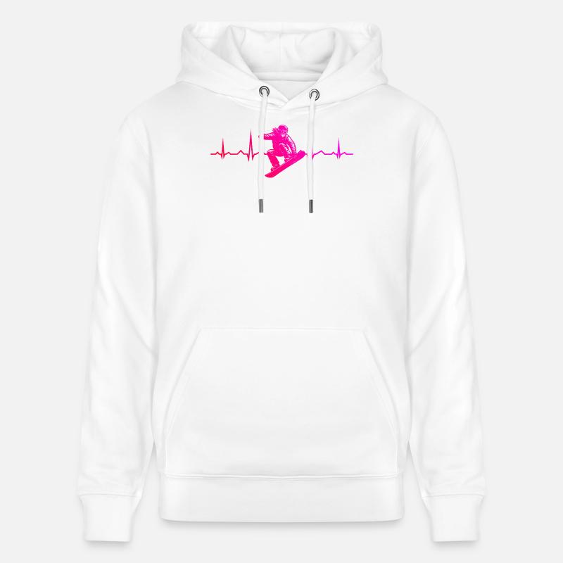 Message de snowboard clair - Sweat à capuche bio CRUISER Stanley/Stella Unisexe - blanc