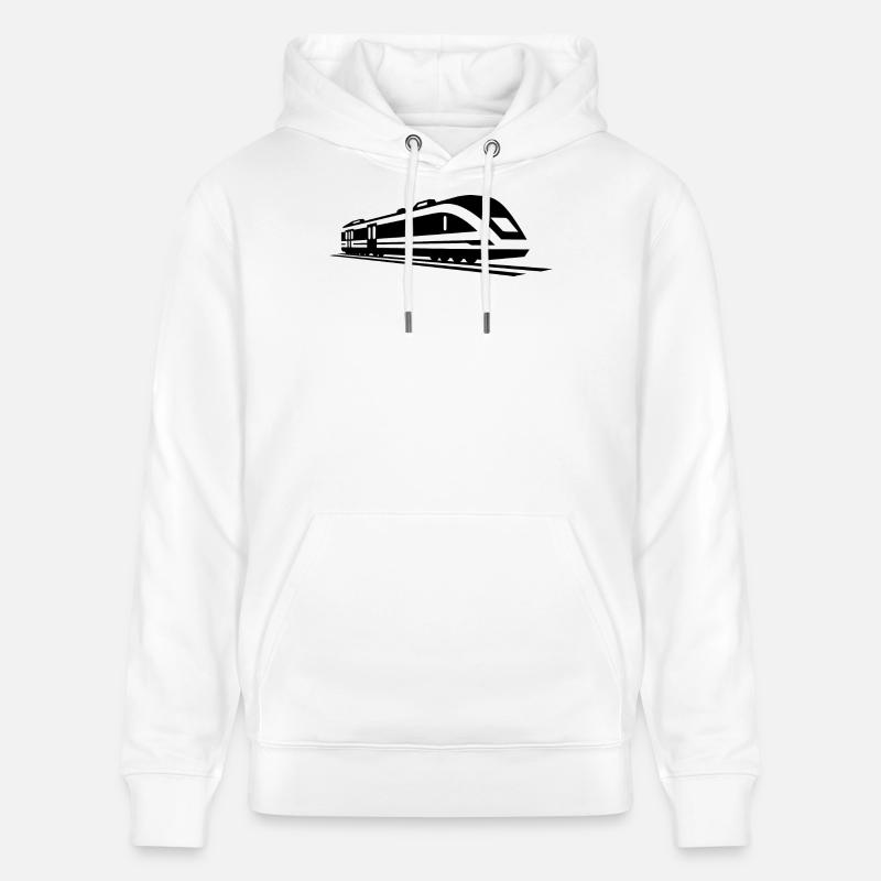 Graphique de train - Sweat à capuche bio CRUISER Stanley/Stella Unisexe - blanc