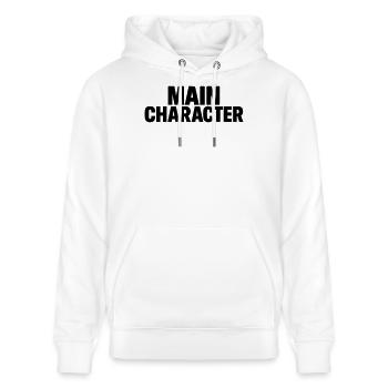 main character energy - Stanley/Stella Unisex Bio-Hoodie CRUISER  - Weiß - Vorne - Alina (178cm) & Michal (187cm)