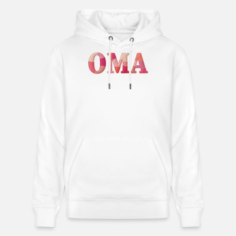 OMA Cozy Patchwork Statement Gift - Stanley/Stella CRUISER Unisex Organic Hoodie - white