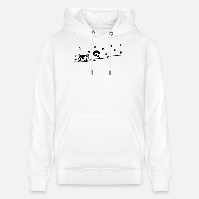 Chat mignon dans la neige - Sweat à capuche bio CRUISER Stanley/Stella Unisexe - blanc