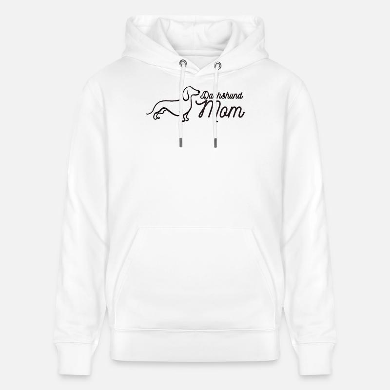 Dachshund Mom Script Logo Lineart Dackel - Stanley/Stella Unisex Bio-Hoodie CRUISER  - Weiß